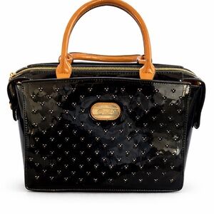 Brangio Italy Black Patent Leather Handbag